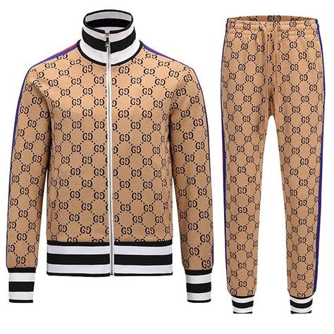 white gucci tracksuit mens|gucci jogging suits for men.